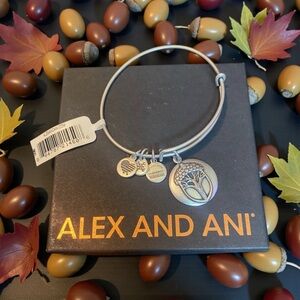 🍂ALEX AND ANI🍂Unexpected Miracles Charm Bangle in Rafaelian Silver/NWT